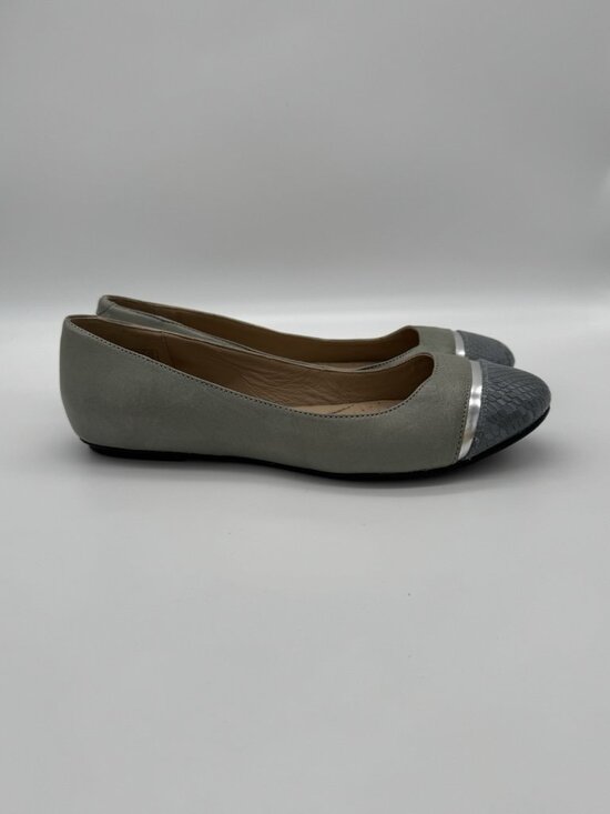 Lands' End Shoes - Lands End Women's Captoe Flats Gray Size 9B Business Casual Office Comfort New
